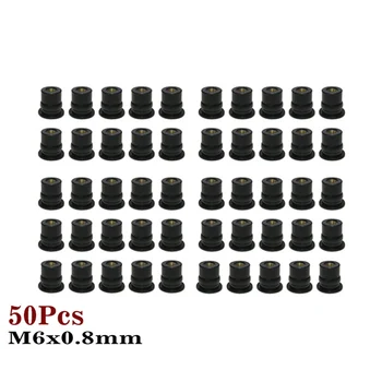 

New Arrival High Quality 50Pcs M6x0.8mm Rubber Well Nuts Rivet For Motorcycle Cavity Fairing Fixings
