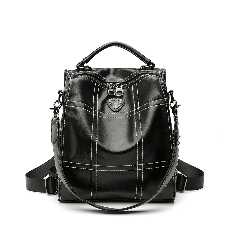 SHYMOON, фирменный дизайн, женский рюкзак, высокий уровень, рюкзак для ноутбука, для путешествий, винтажный, Противоугонный, mochila, школьные сумки для девочек, 1879 - Цвет: Черный