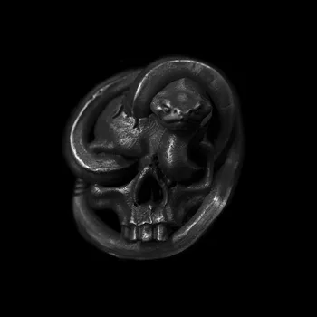 

EYHIMD Human Bones Snake Winding Skull Ring Gothic Punk Stainless Steel Biker Rings Skeleton Jewelry