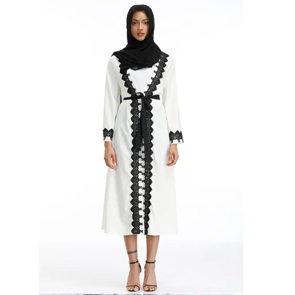 KLV Abayas женская мусульманская одежда однотонный модный бандажный хиджаб макси