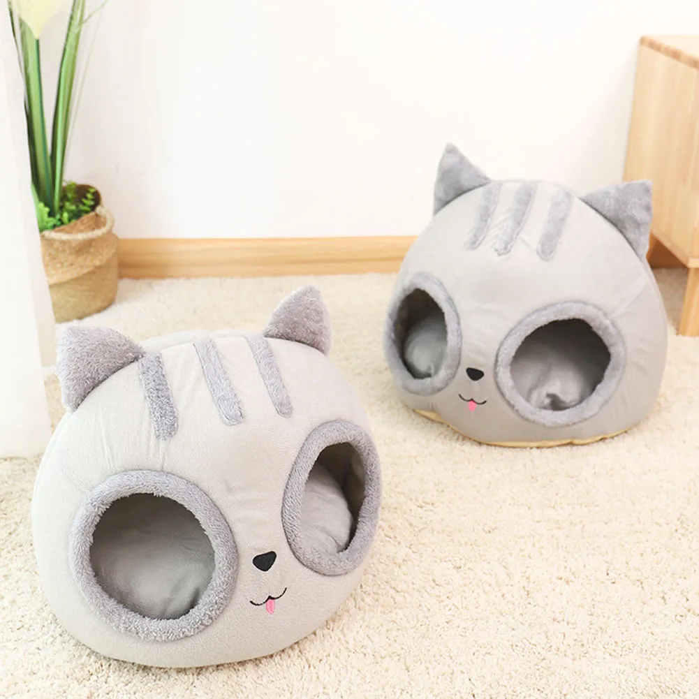 Removable Cat Bed Self Warming for Indoor Cat Dog House with Mattress