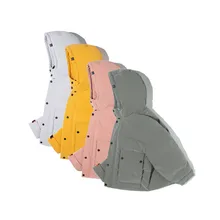 Зима японский простой тренд Повседневный базовый сплошной цвет дикий с капюшоном мягкий хлопок мужчины