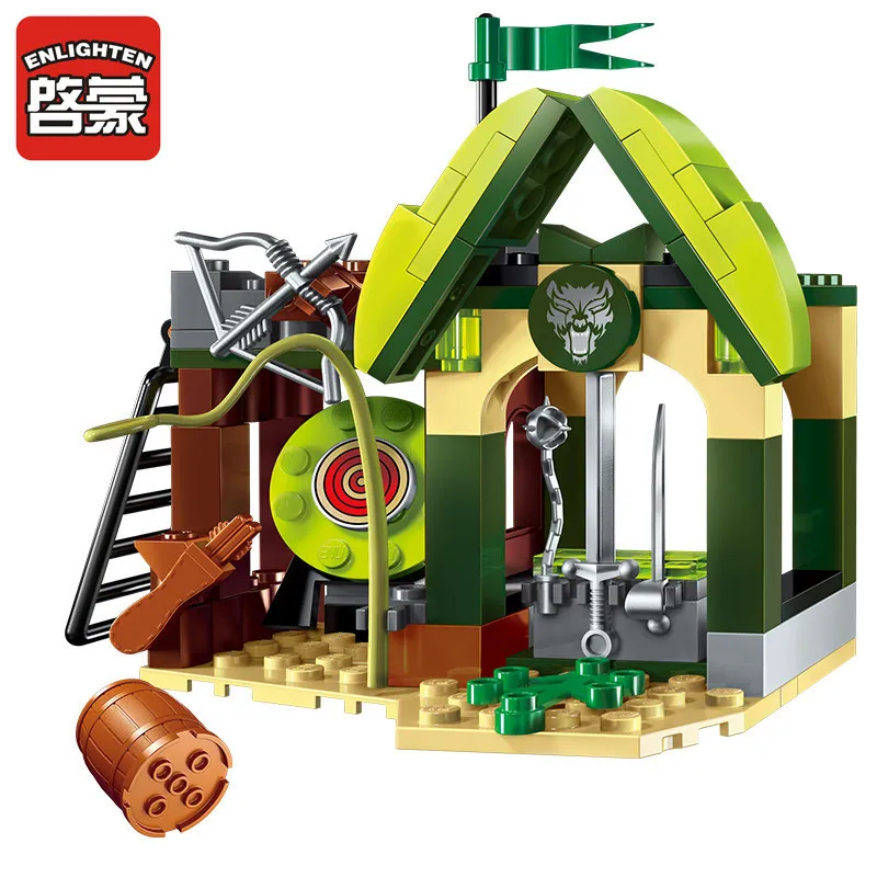 

Enlamten 112pcs Castle Knights of War Glory Elfin Building Blocks Set Friends Figures Home Bricks Toys for Children