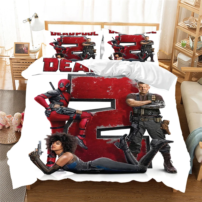 Disney Deadpool Bedding Set Duvet Cover Pillowcase Home Textile Adult Children Gift Queen King Size (NO Sheet) | Дом и сад