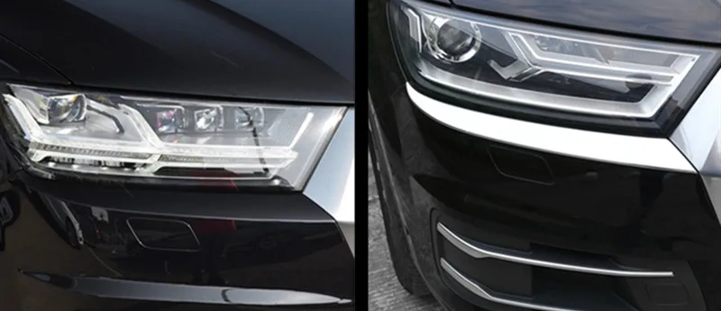 Передняя фара автомобиля брови украшения крышки наклейки отделка для Audi Q7- Автомобиль Стайлинг хром авто аксессуары