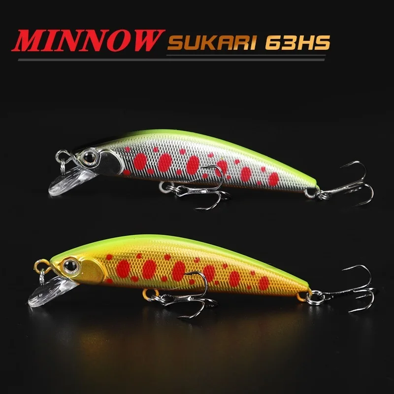 

Minnow 63mm 8g fishing lure Mini fish ice swimbait crank japan fishing tackle pesca bass trout lures hard bait whopper plopper