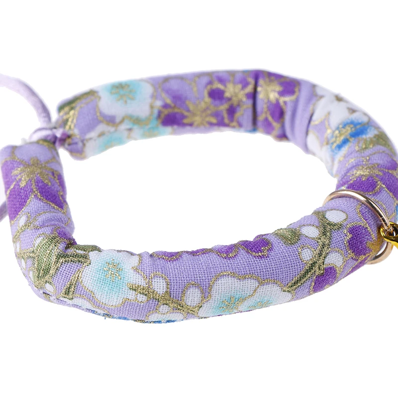 Japanese Style Handmade Adjustable Dog Cat Collar Printed Necktie Necklace With Bell for Puppy Kitten Pet Cat Accessories