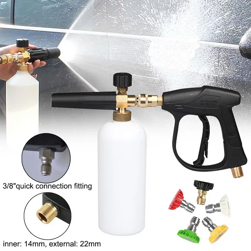 High Pressure Car Washer Gun Adjustable Foam 1L Bottle Snow Lance With Quick Connector Blaster | Автомобили и мотоциклы