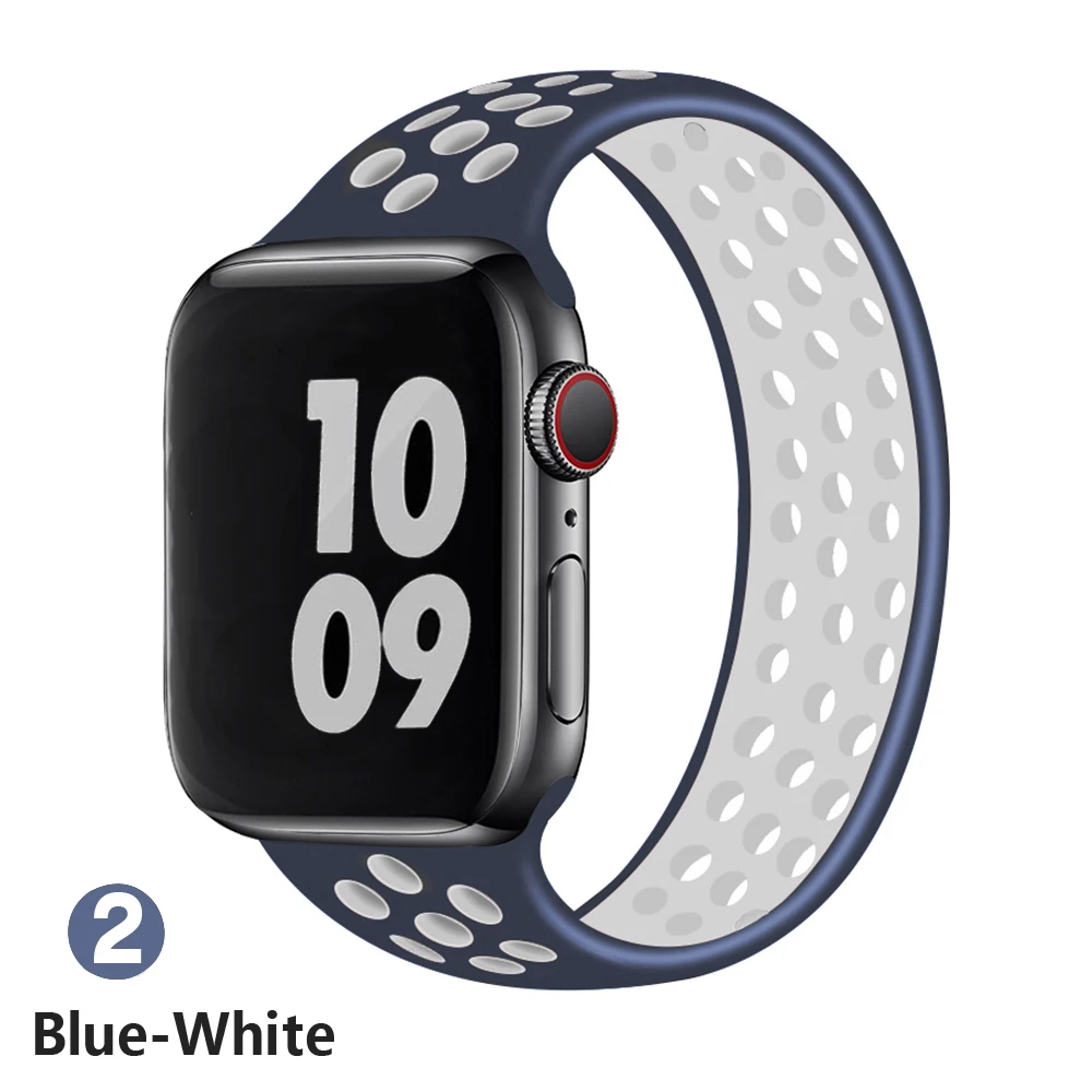 Silicone Solo Loop Strap for Apple Watch Band - Ultra Comfortable Replacement Bracelet