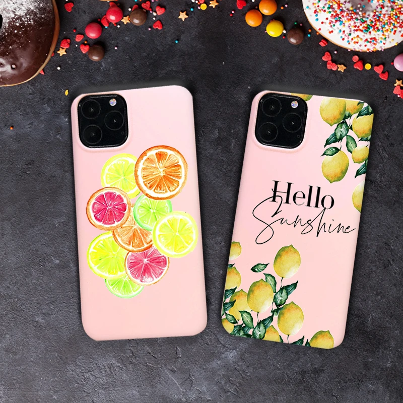 

Hello sunshine lemon phone case for iPhone 11 Pro X XR XS Max SE 6 6S 7 8 Plus 5 S pink phone case
