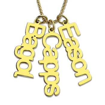 

Personalized Gold Color Vertical Name Necklace Multiple Name Necklace Gift Bridesmaid Gift Mom Jewelry