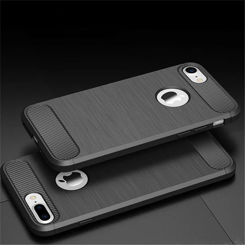 cheap Ultra Slim TPU Brushed Silicone Case Cover For iphone 5 5S SE 6 7 8 Plus X Xr Xs Max Carbon Fiber Texture
