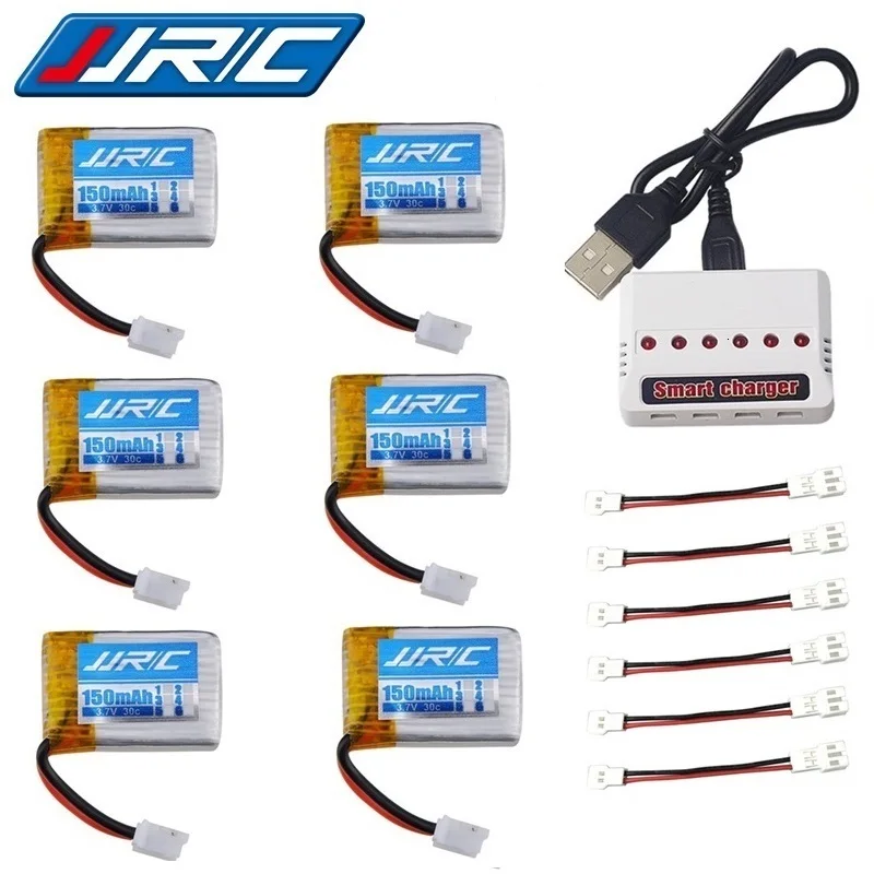JJRC H36 батарея + (6в1) Зарядное устройство наборы 3 7 V 150mAh 30c для E010 E011 E012 E013 F36 RC Quadcopter