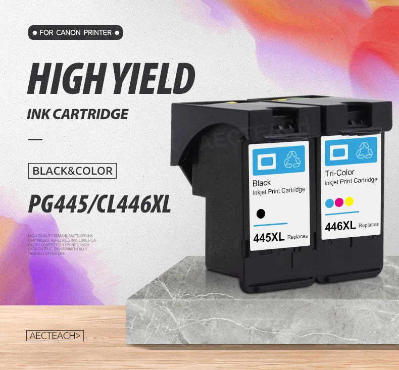 greenbox printer ink Aecteach PG445 XL CL446 XL PG-445 CL-446 Compatible Ink Cartridges For Canon ip2840 2840 MG2440 2440 MG2540 2940 mx494 printer epson printer ink