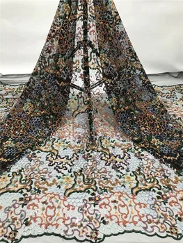 

NEW Fashion France Lace Fabric 3D Sequins Flower Embroidery African Lace Fabrics High Quality Lace Wedding FR6-2