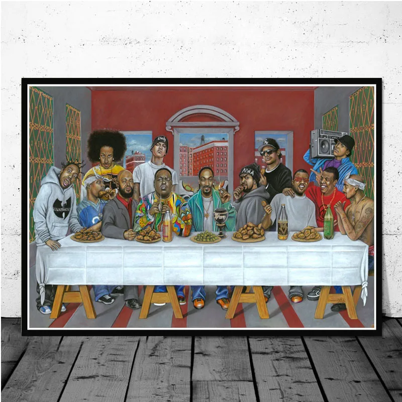 NT110 The Last Supper 2PAC JAY Hip Hop Music Rapper Star Poster Wall Art Canvas Painting Picture Prints Living Home Room Decor | Дом и сад