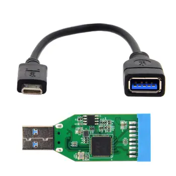 

Xiwai A Female OTG to USB 3.0 3.1 Type C Male Data Cable USB 3.0 A Type Male to Motherboard 20pin Header Female Hub Adapter