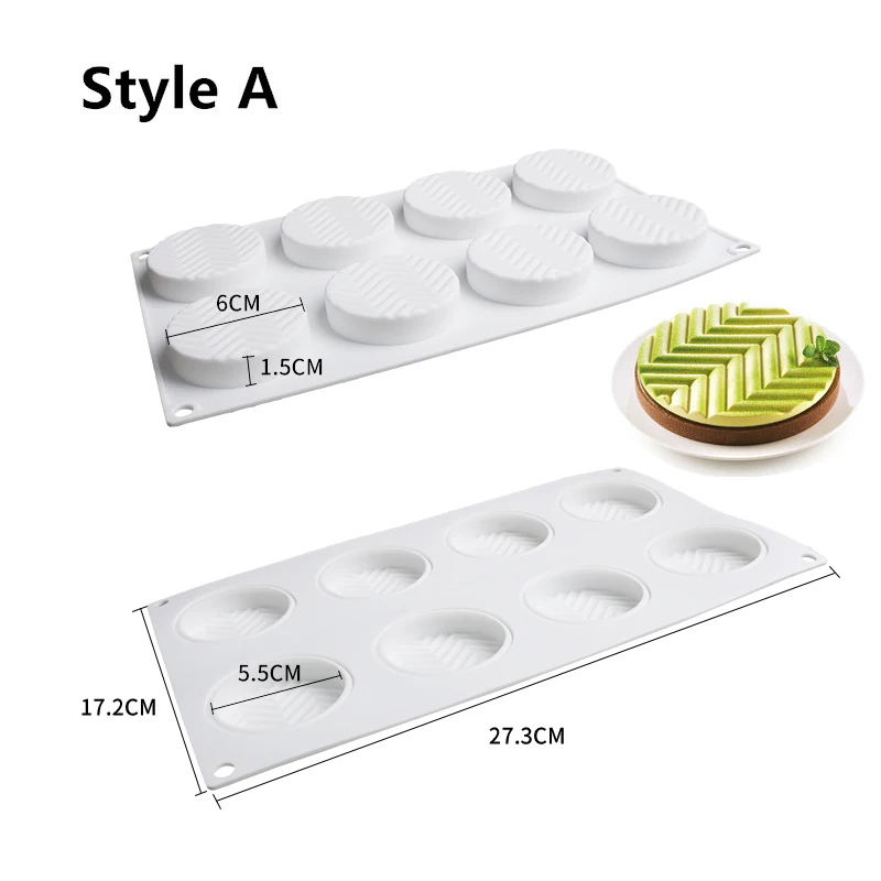 New Combination Tart Cake Mold DIY Multiple Shapes Chocolate Mousse Dessert Silicone Mould Pastry Decoration Baking Modle