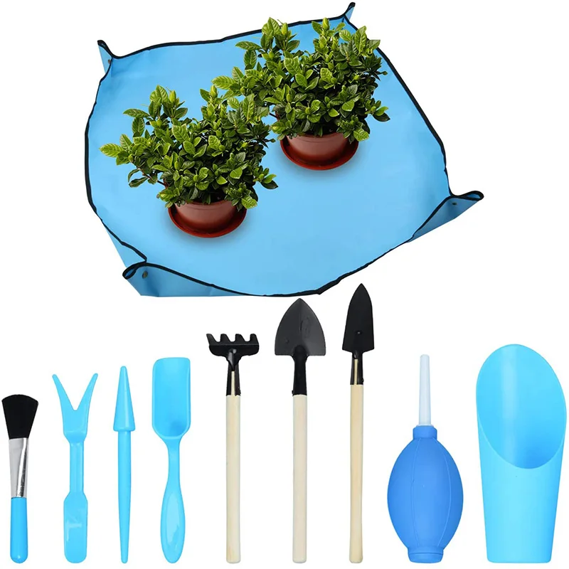 TOP 1 Pcs Garden Work Cloth Transplanting Pot Pad with 9 Hand Succulent Tools for Indoor Plant Care |