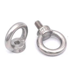 1-2PCS Lifting eye nuts/screw Ring eyebolt Ring hooking nut screws M3 M4 M5 M6 M8 M10 M12 304 Stainless steel