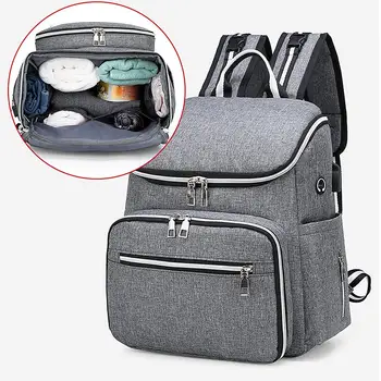 

2020 lowest price Multi Function Large Capacity Zipper Mommy Backpack Casual Baby Nursing Nappy Bag