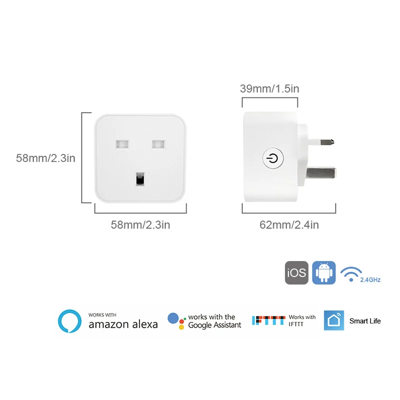 FrankEver UK Wi-Fi разъем 13A 16A умная розетка с контролем мощности стабилизатор напряжения Голосовое управление работа с Alexa Google Home