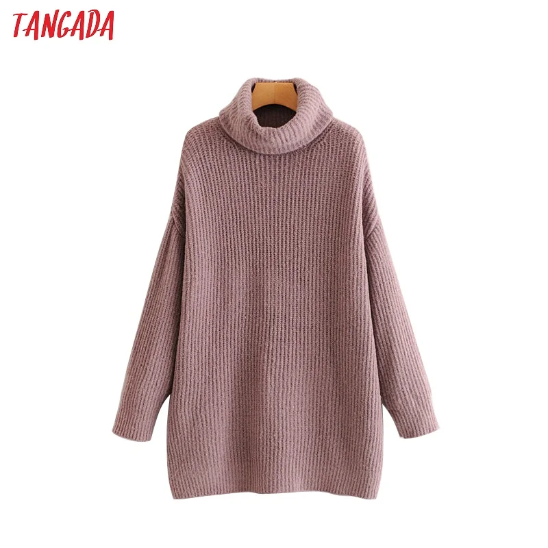 Najtaniej Tangada kobiety stałe swetry swetry z golfem oversize jesień zima długi sweter płaszcz batwing rękaw luźne dzianiny top HY31