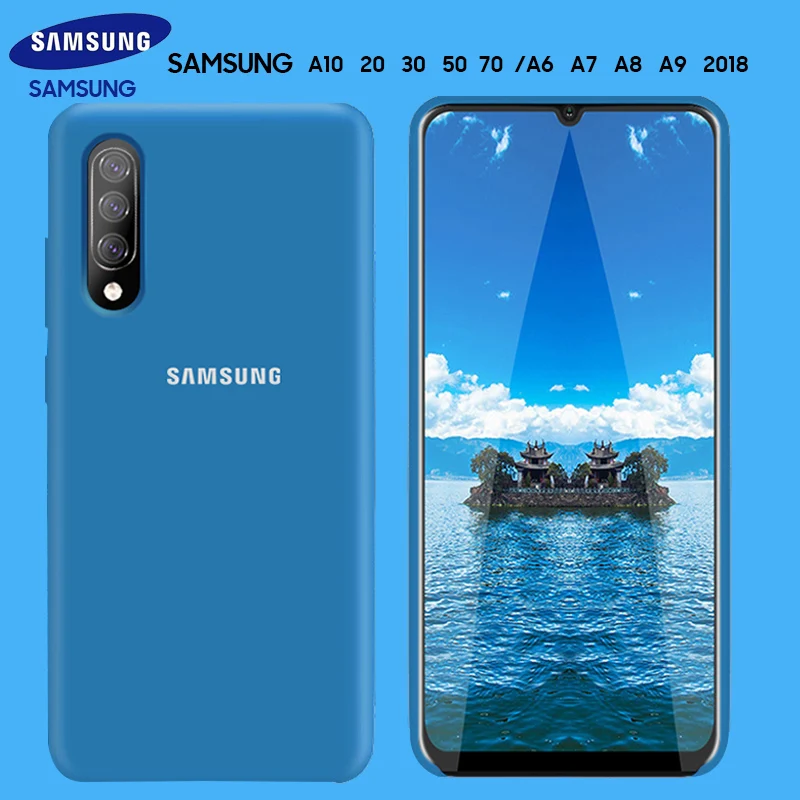 

For SAMSUNG A50 A70 A10 A20 Back Case thin Soft Liquid Silicone Cover For SAMSUNG S8 S9 S10 Note 10 Plus Shockproof Back Case