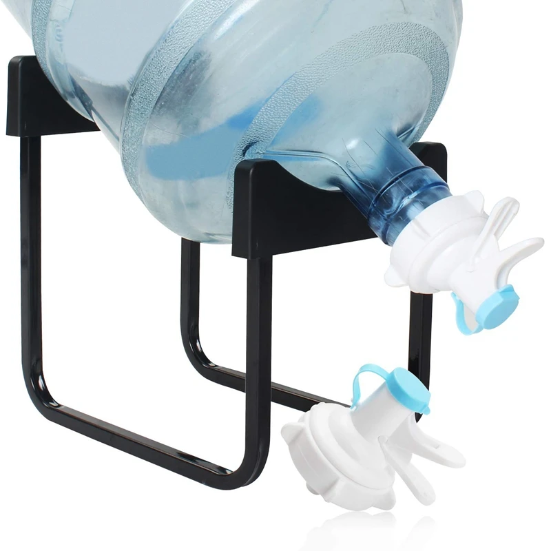 Water Dispenser Stand with Leak Proof Valve Stainless Steel Water Jug Holder with Removable Plastic Grips Countertop Water Bottl