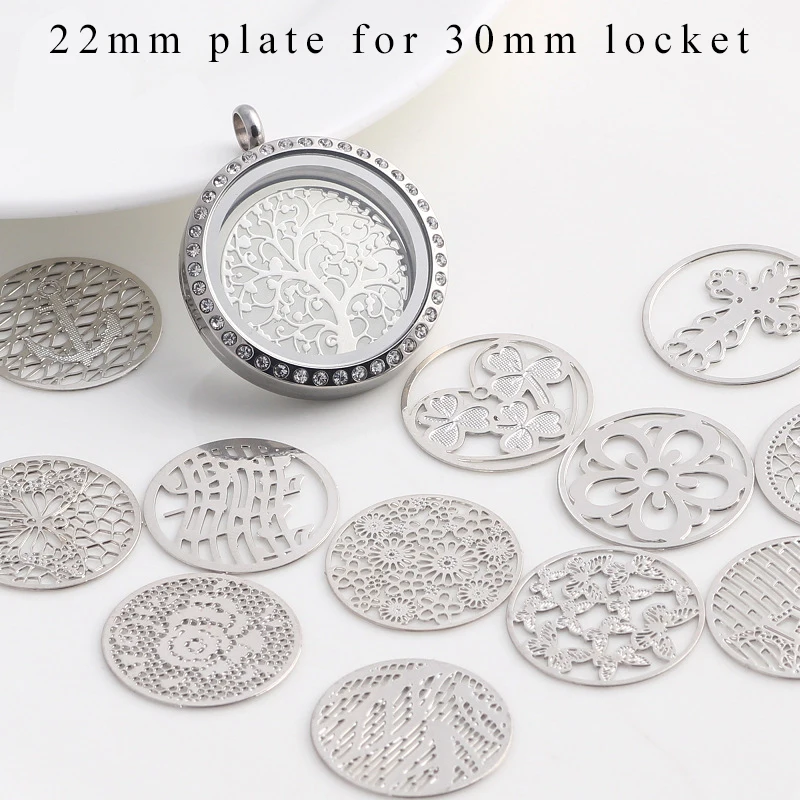 20 шт./лот серебряный цвет розовое золото Смешанные случайные типы 22 мм плавучие