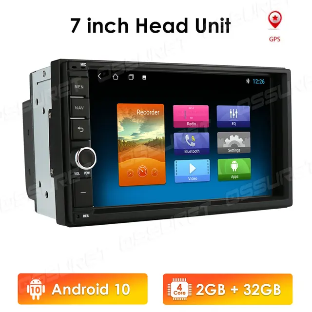 Android 10 2G 32G Quad Core Double 2 Din Car Multimedia Player GPS Navigation Auto Radio Universal Car NO DVD player