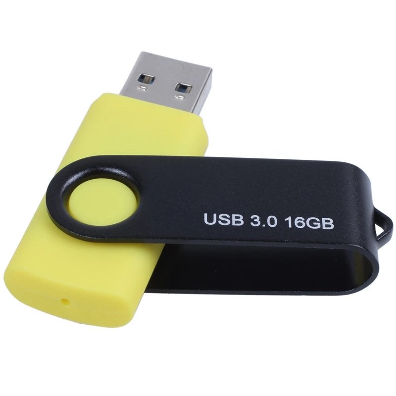 Супер флеш-накопитель USB 3,0 впечатляющая Скорость [поворотный дизайн]-16 Гб черно-желтый