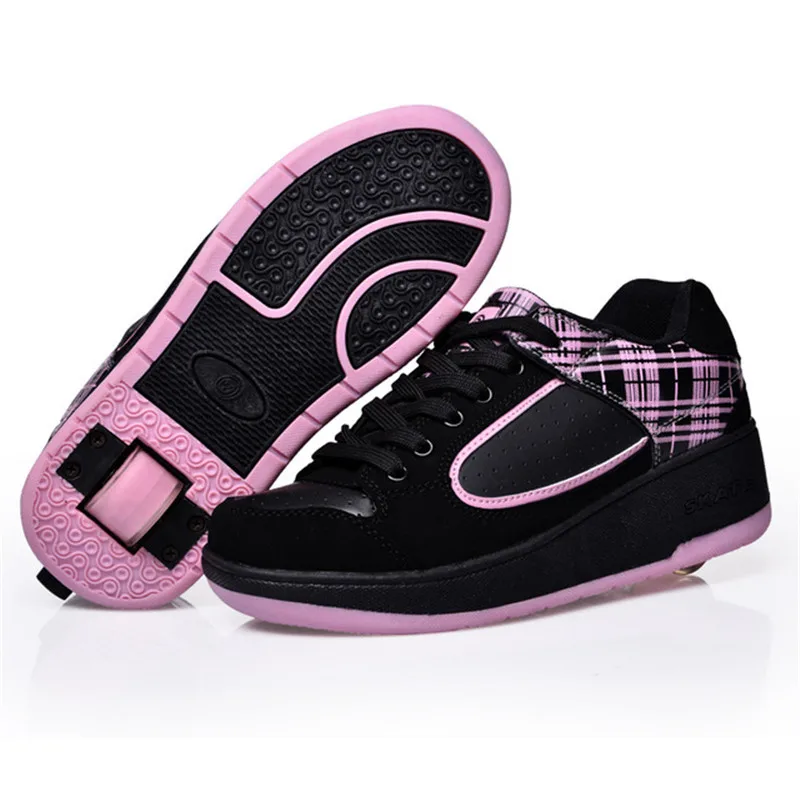 Черный красный Heelys usb зарядка светодиодный светильник кроссовки Один колеса мальчики девочки роликовые коньки повседневная обувь Роликовые детские спортивные ботинки для девушек - Цвет: Флуоресцентный желтый