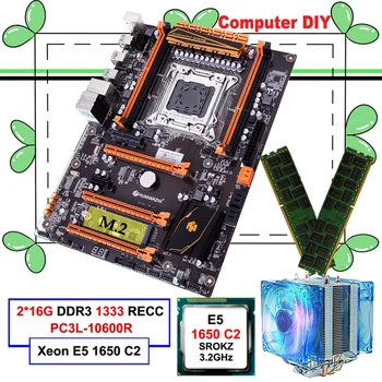 شراءHUANANZHI Deluxe X79 LGA2011 اللوحة الأم CPU RAM مجموعة مع وحدة المعالجة المركزية برودة Xeon E5 1650 C2 RAM 32G (2*16G) DDR3 1333MHz RECC جميع اختبارها
