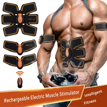 

EMS Muscle Stimulator Rechargeable Electric Body Slimming Abdominal Muscles Training Machine Body Toning Arm Waist Massager Set