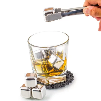 

8pcs Whiskey Stones High Cooling Technology Reusable Ice Cubes Stainless Steel Whiskey Ice Cubes Whiskey Rocks TP899