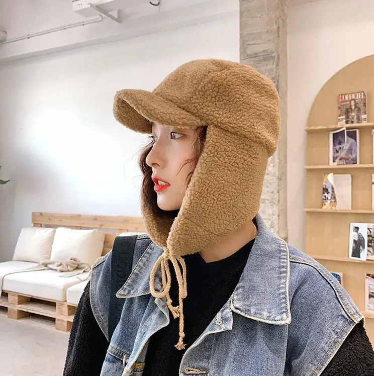MeterMall осень зима Женская утолщенная плюшевая шапка защита ушей сплошной цвет теплая шапка для верховой езды