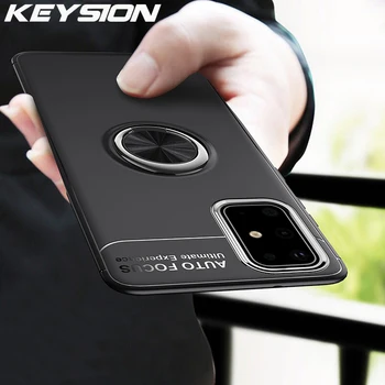 

KEYSION Ring Phone Case for Samsung S20 Ultra S10 Note 10 Plus Shockproof Cover for Samsung A51 A71 A70S A50 A40 A30 20 10 M30S