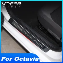 Vtear Voor Skoda Octavia A7 Instaplijsten Guard Sticker Film Anti Scratch Kick Styling Protector Pedaal Strip Cover Accessoires 2017