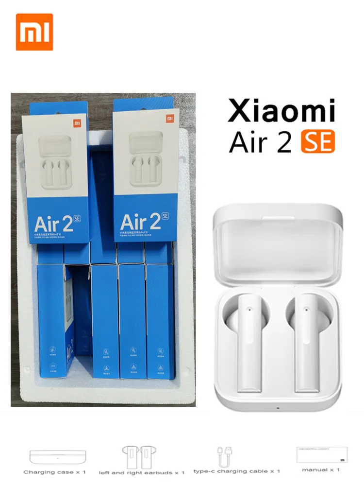 Оригинальная Беспроводная Bluetooth-гарнитура Xiaomi Air2 SE TWS новые стереонаушники AirDots Mi