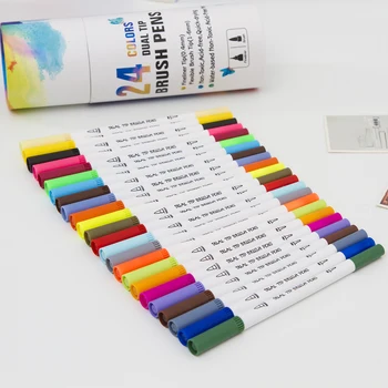 

24 Color Set Caligraphy Painting Water Color Lettering Brush Pen