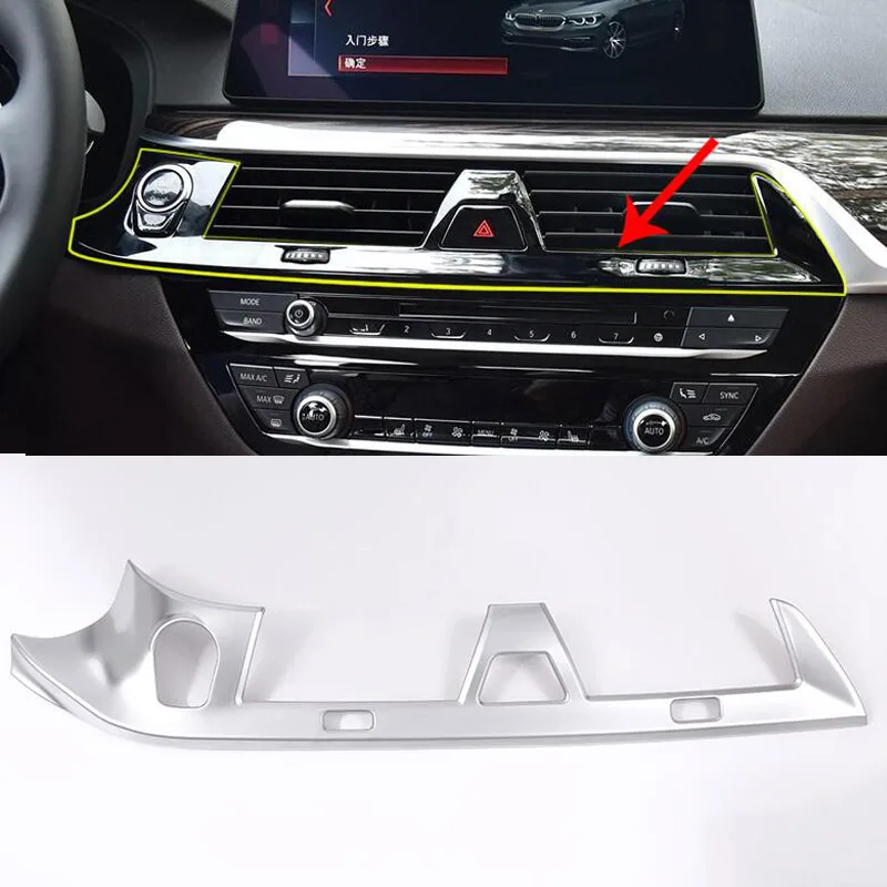 

For BMW 5 Series G30 528li 530li 540li 2018 Car-Styling ABS Chrome Center Console Air Conditioning Vent Frame Trim For LHD