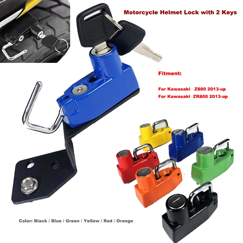 

Z800 ZR800 Helmet Lock wits Key For KAWASAKI Z 800 ZR 800 2013 14 15 2016 2017 2018 2019 Anti-thief Security Padlock Motorcycle