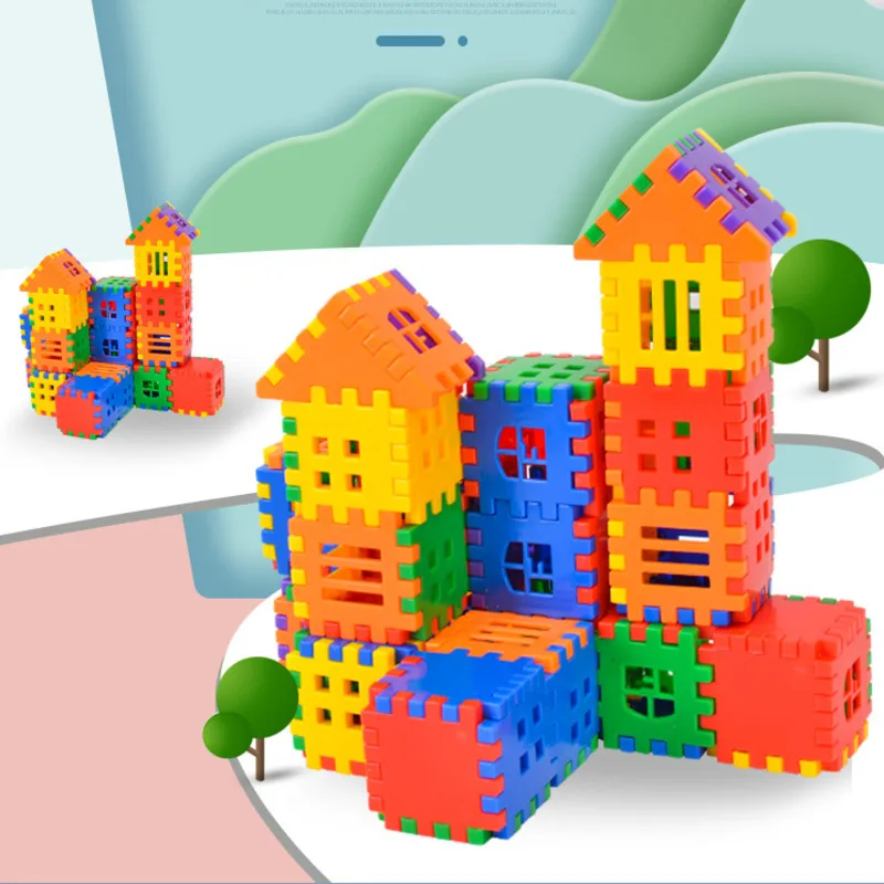 

150Pcs/set DIY Puzzle House Building Blocks plastic insert building block house group assembled education toy Childen gift