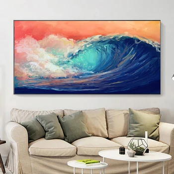 Abstract Seascape Painting Printed on Canvas 5