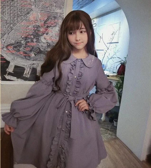 

Sweet lolita dress kawaii girl vintage lace peter pan collar embroidery victorian dress palace gothic lolita op loli cosplay