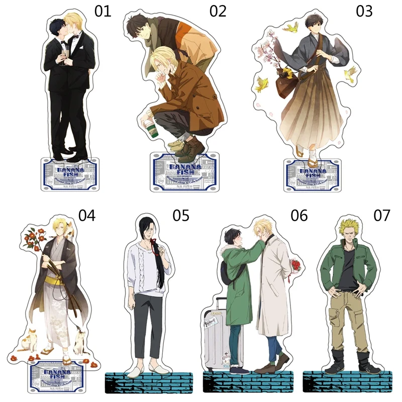 

Anime BANANA FISH Acrylic Action Figures Desk Stand 15cm Double Side Printed Comic Exhibition Decor Ornaments Fans Collections
