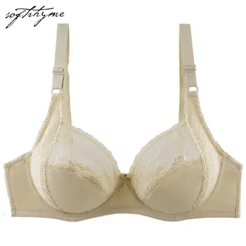 

Softrhyme Lace Floral Thin Bra Sexy Lingerie Comfortable Underwear Unlined Bras For Women Adjusted Fashion Underwire Bralette