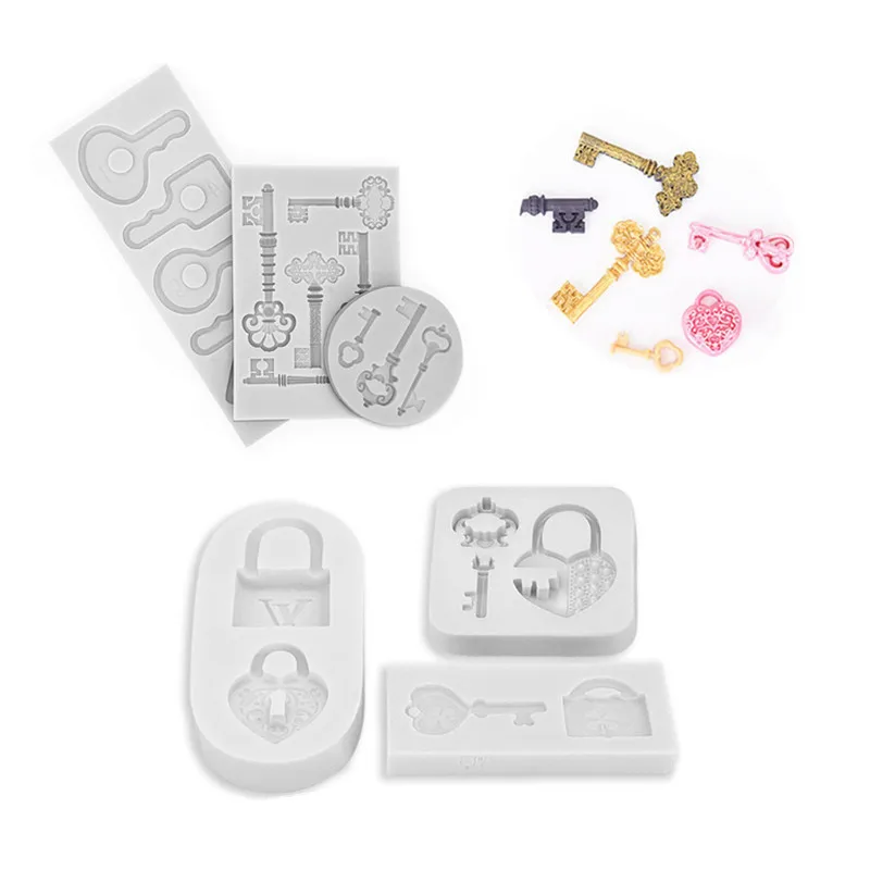 

Key And Lock Mold Love Shape Fondant Silicone Mold Cake Decorating Tools Chocolate Fondant Mold Baking Sugarcraft Mould Bakeware