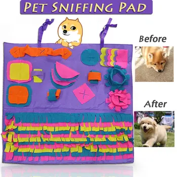 

90X90cm Pet Sniffing Training Blanket Detachable Fleece Pads Dog Mat Relieve Stress Nosework Puzzle Toy Pet Nose Pad